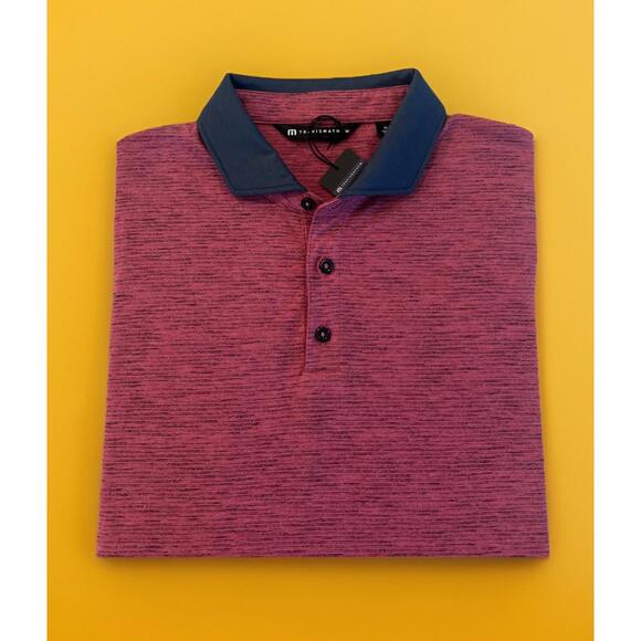 Travis Mathew Other - $99 NWT Travis Mathew polo pink stripes, mens Size XL 3 button blend POLO SHIRT